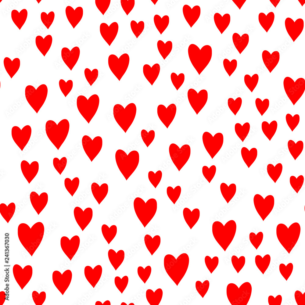 Heart Seamless Pattern Background, Symbol of Love and Valentine's Day. Vector illustration.