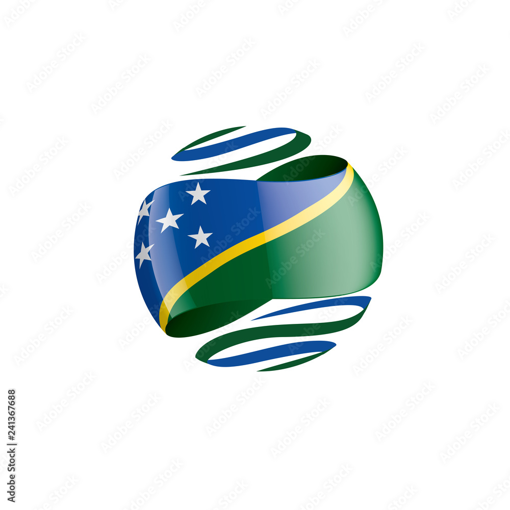 Solomon Islands flag, vector illustration on a white background Solomon Islands flag, vector illustration on a white background