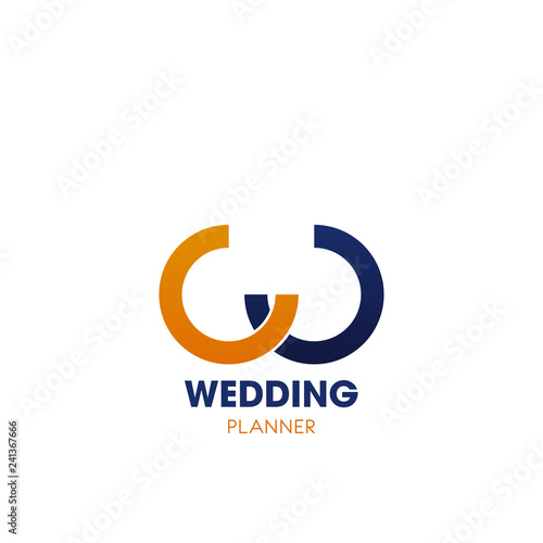 Wedding planner emblem for business card design