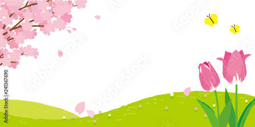 春の風景　イラスト