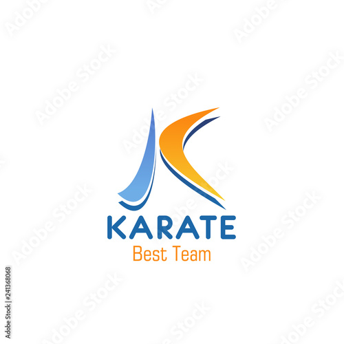 K letter vector icon for karate team club