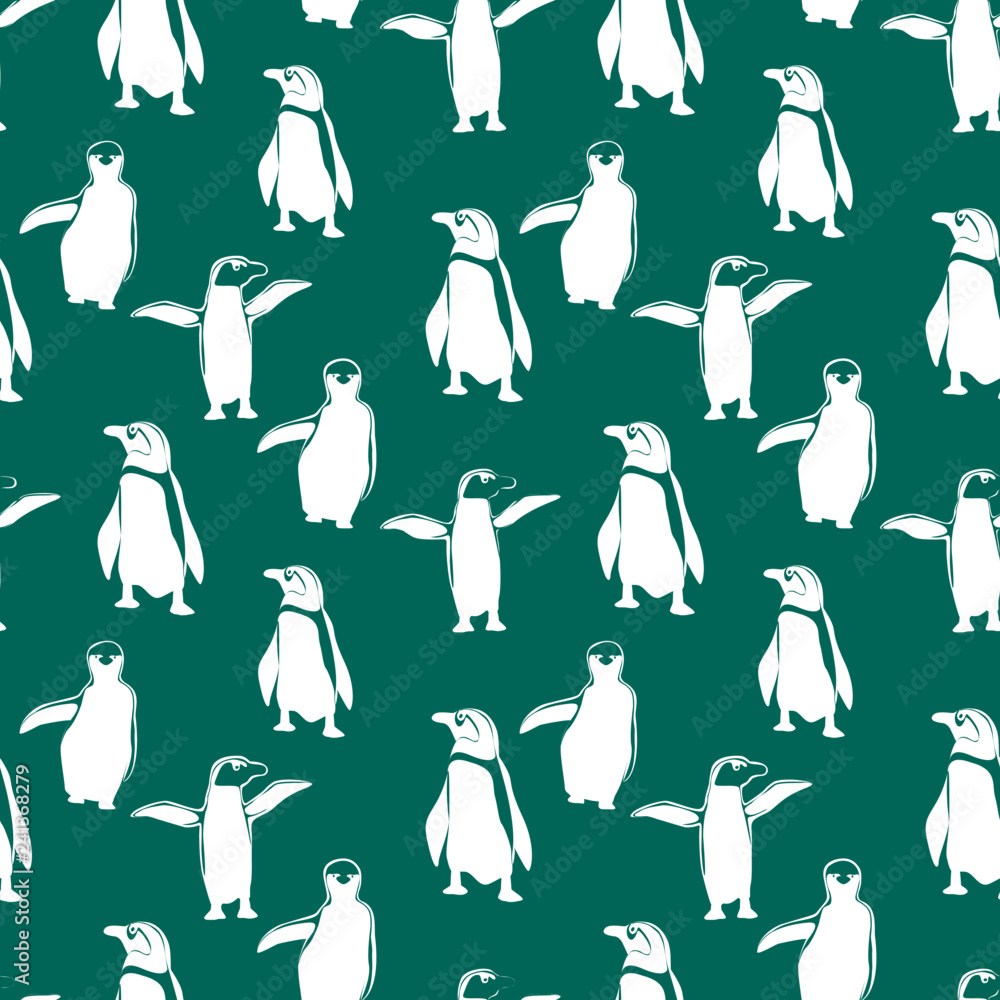 Obraz premium seamless picture with penguin silhouettes