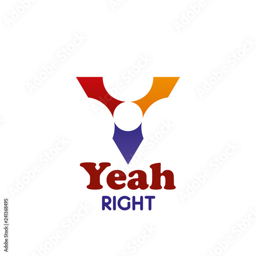 Y letter vector icon for yeah right design