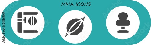 Vector icons pack of 3 filled mma icons