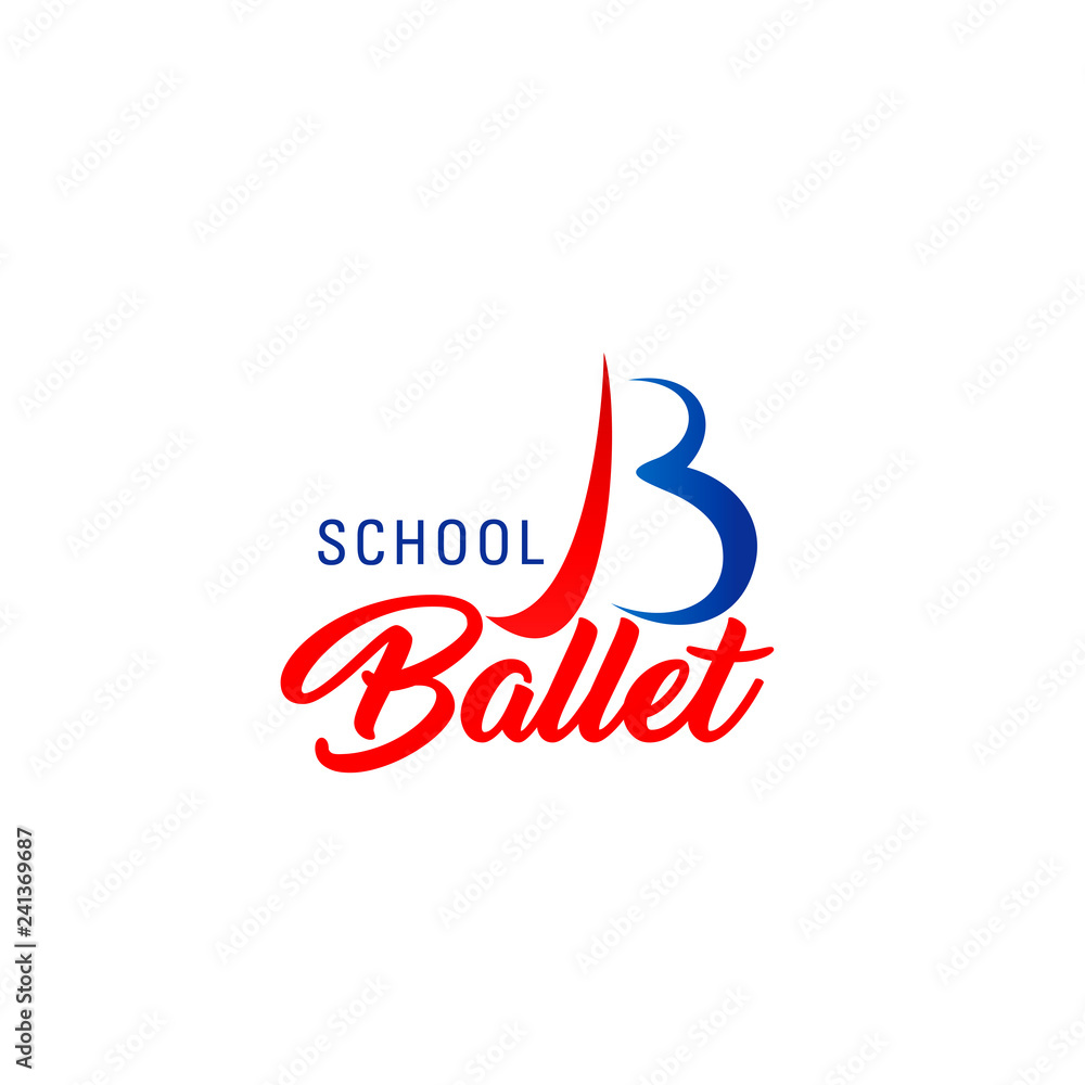 Ballet school icon for dance or sport club emblem