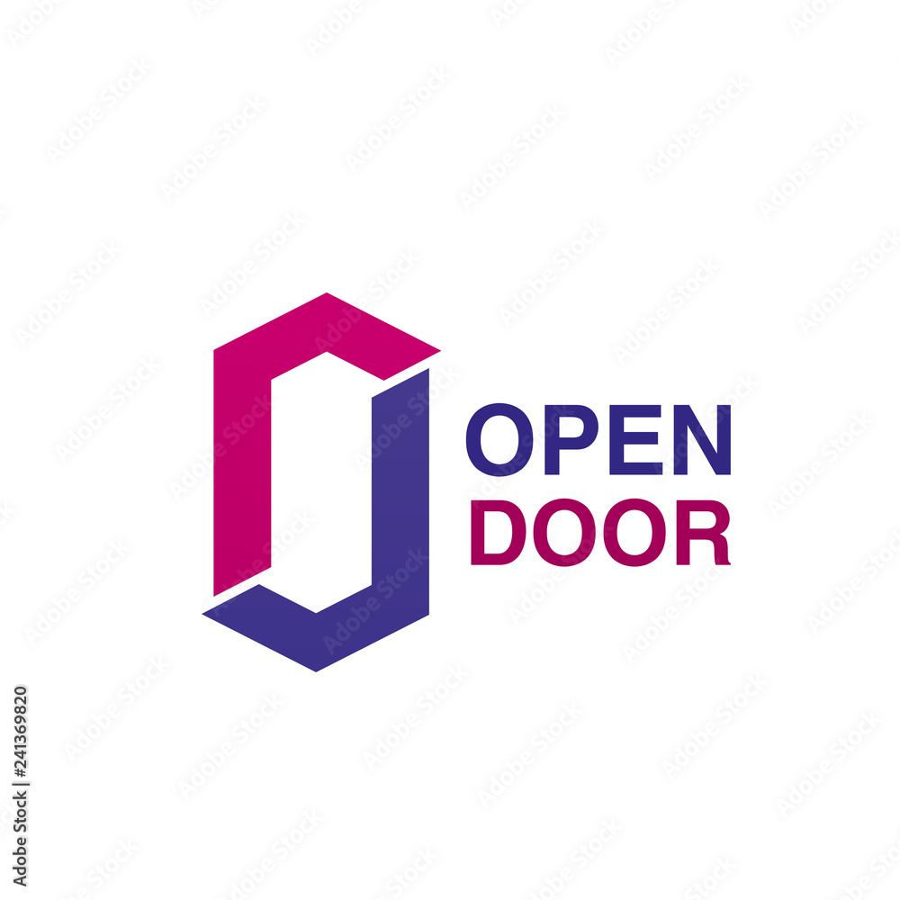 Open Door icon for house repair company emblem