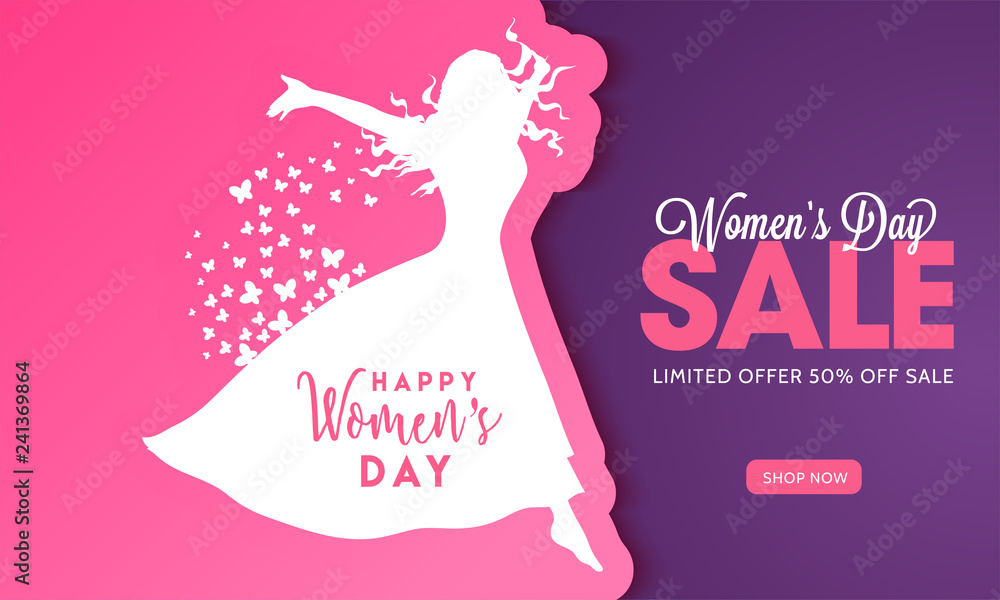 Womens Day Sale 50 Discount Offer Stock Vector (Royalty Free) 583488424