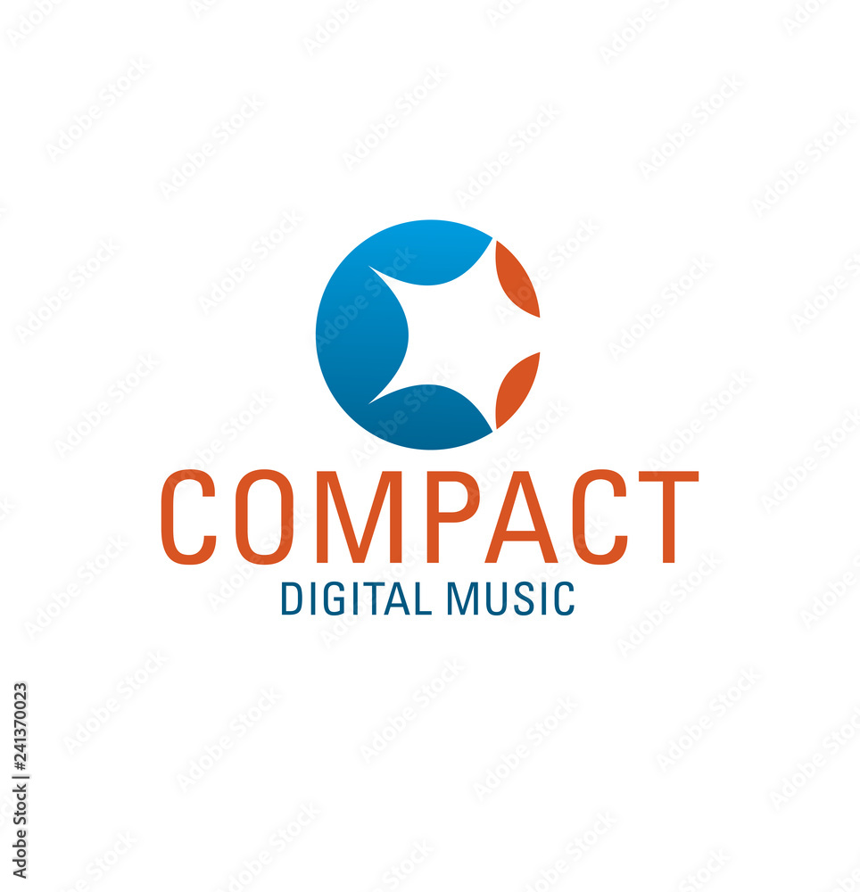 C letter vector icon for digital music C letter vector icon for digital music