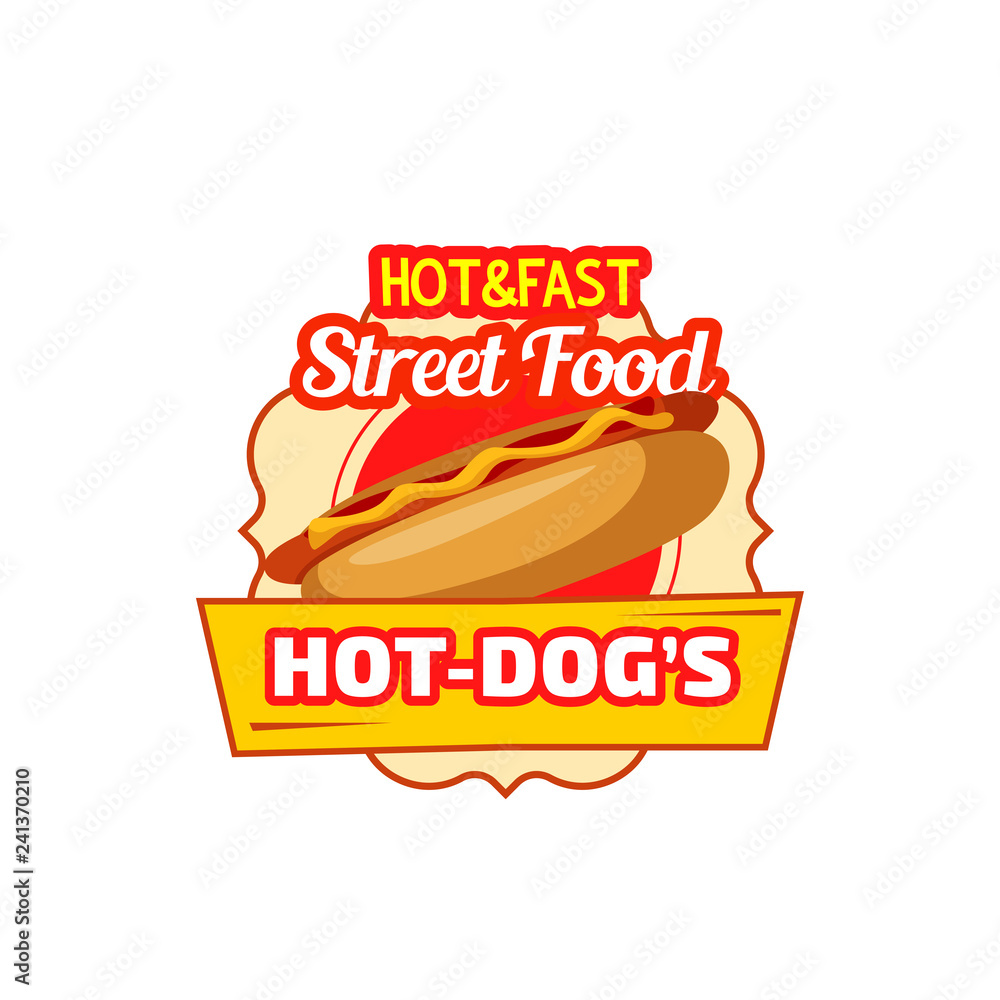 Vector fast food hot dog sandwich icon