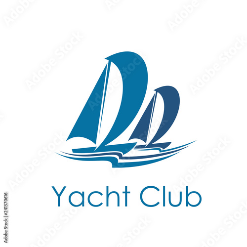 Yacht club icon design with sailing sport sailboat