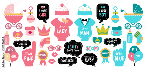 gender reveal baby shower photo booth props