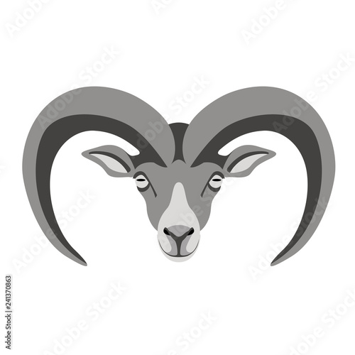 ram face ,vector illustration ,front view