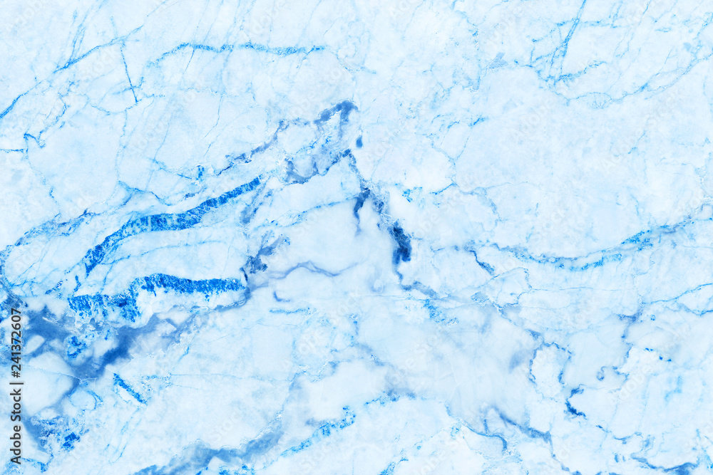 Fototapeta premium Blue marble texture background with high resolution, top view of natural tiles stone in luxury and seamless glitter pattern.