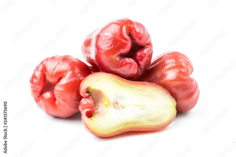 rose apple (chomphu) fresh isolated clipping path on white background rose apple (chomphu) fresh isolated clipping path on white background