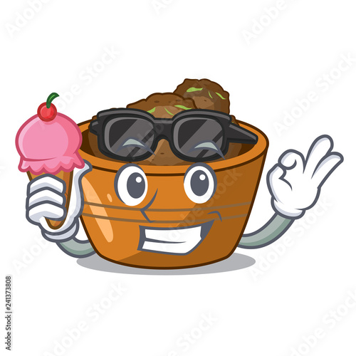 With ice cream gulab jamun on the character table