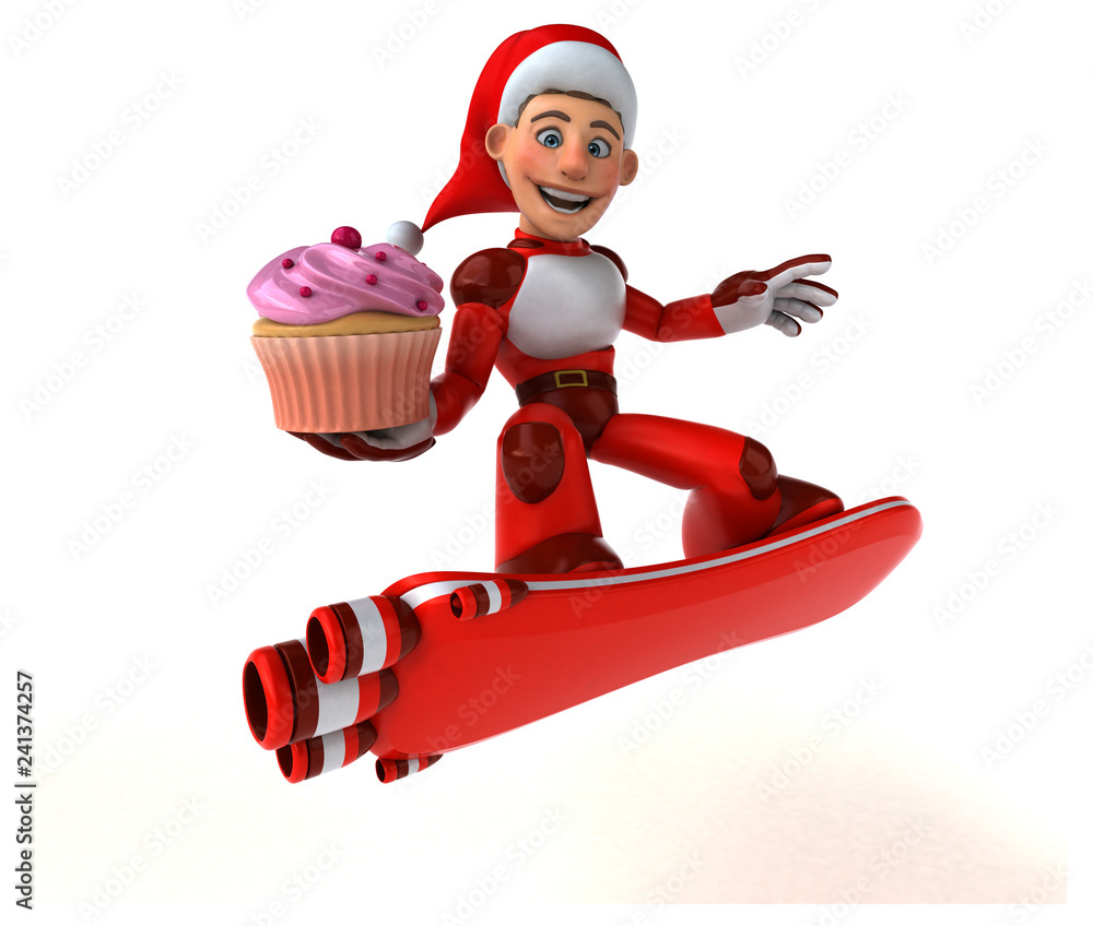 Fun Super Santa Claus - 3D Illustration Fun Super Santa Claus - 3D Illustration