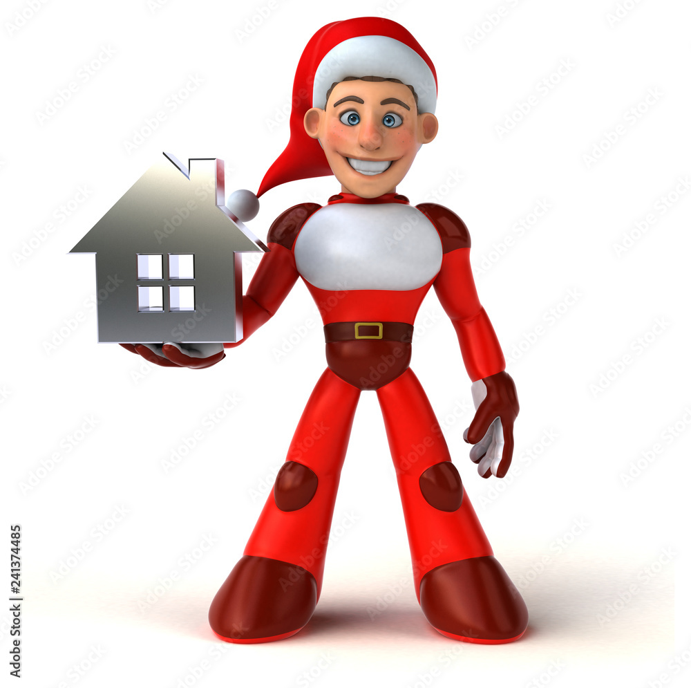 Fun Super Santa Claus - 3D Illustration Fun Super Santa Claus - 3D Illustration