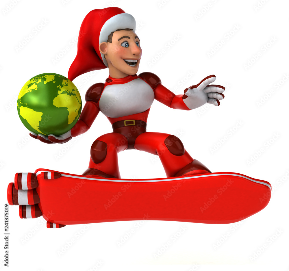 Fun Super Santa Claus - 3D Illustration Fun Super Santa Claus - 3D Illustration