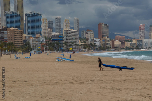 gondolier on the beach