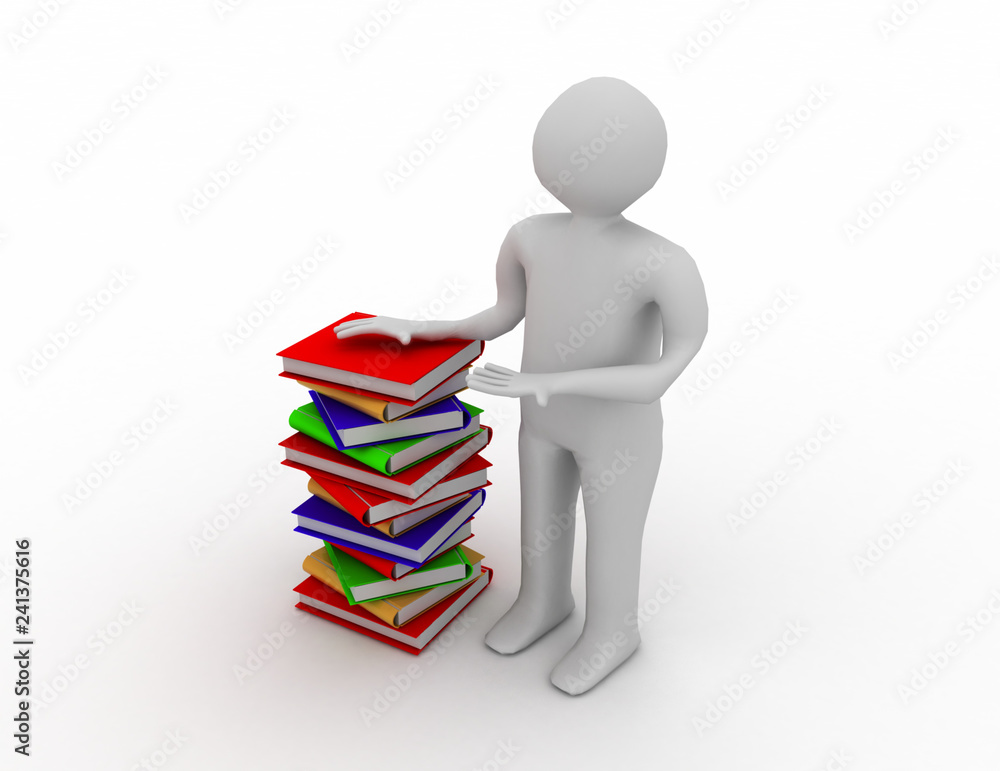 student with bale books student with bale books