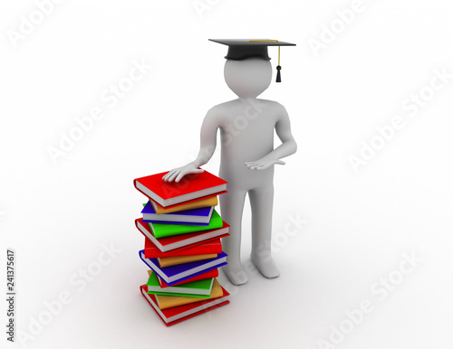 student with bale books