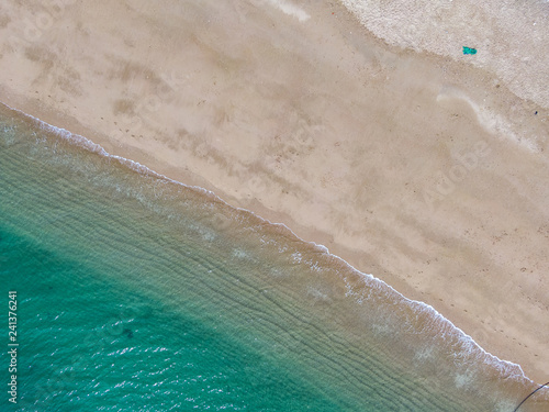 Sandy beach, coastline, waves