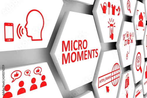 MICRO MOMENTS concept cell background 3d illustration photo