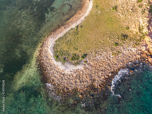 Rocky coast of the island in the sea