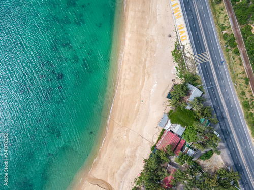 Sandy ocean, road