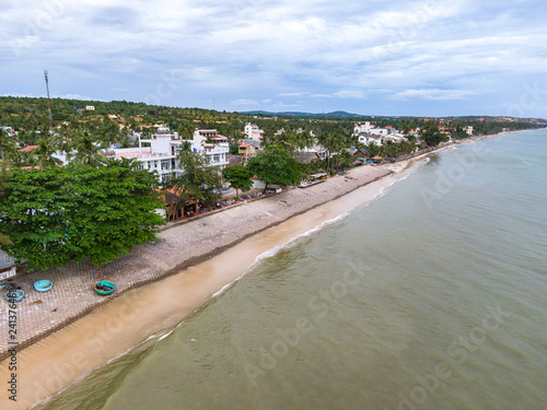Beach with hotels on the beach