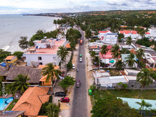 Palm hotels, coastline and road