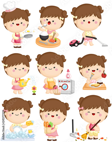 Girl Daily Activities at Home