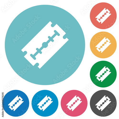 Razor blade flat round icons