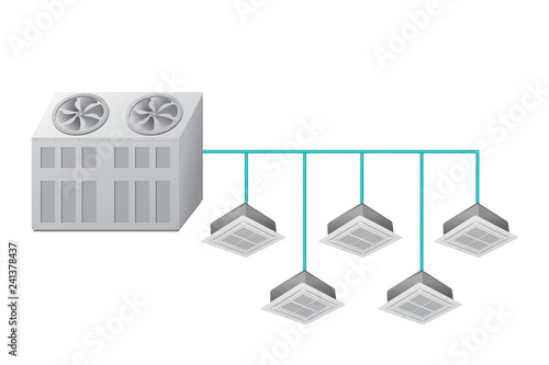 Chiller with Ceiling Cassette indoor units.