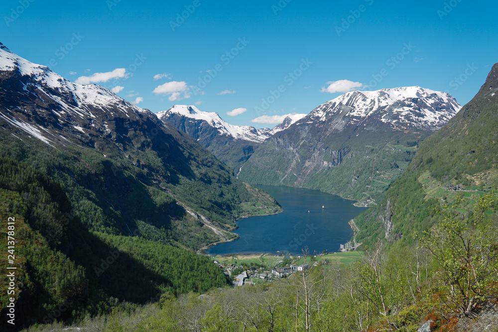 Beautiful Nature Norway natural landscape. Geiranger fjord