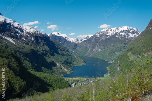 Beautiful Nature Norway natural landscape. Geiranger fjord