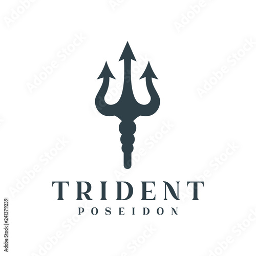 Logo design elements Ukraine. Vector object for labels, badges, logos and other. Logotype element for template. Circular Trident logo design inspiration