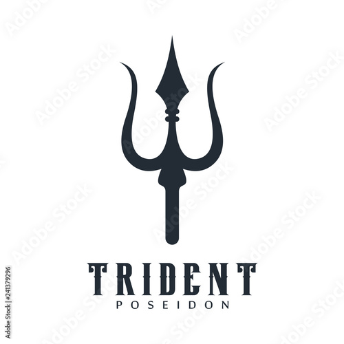 Logo design elements Ukraine. Vector object for labels, badges, logos and other. Logotype element for template. Circular Trident logo design inspiration