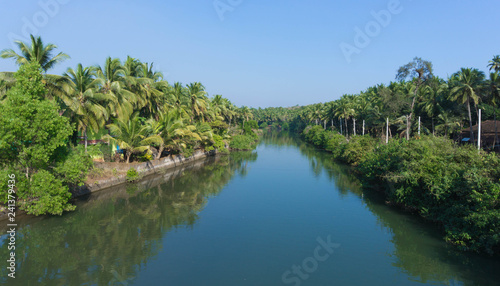 Scene on the Sal River in Southern Goa near to the coastal resort area of Cavelossim  India