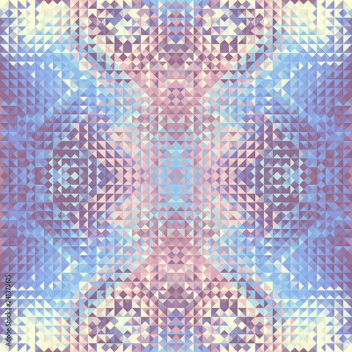 Geometric seamless pattern of a triangles in low poly style.