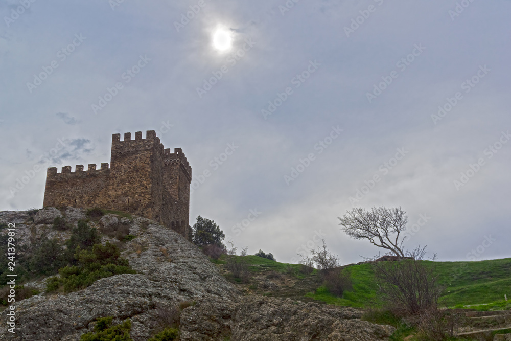 Citadel  in Genoese fortress in Sudak, Crimea.