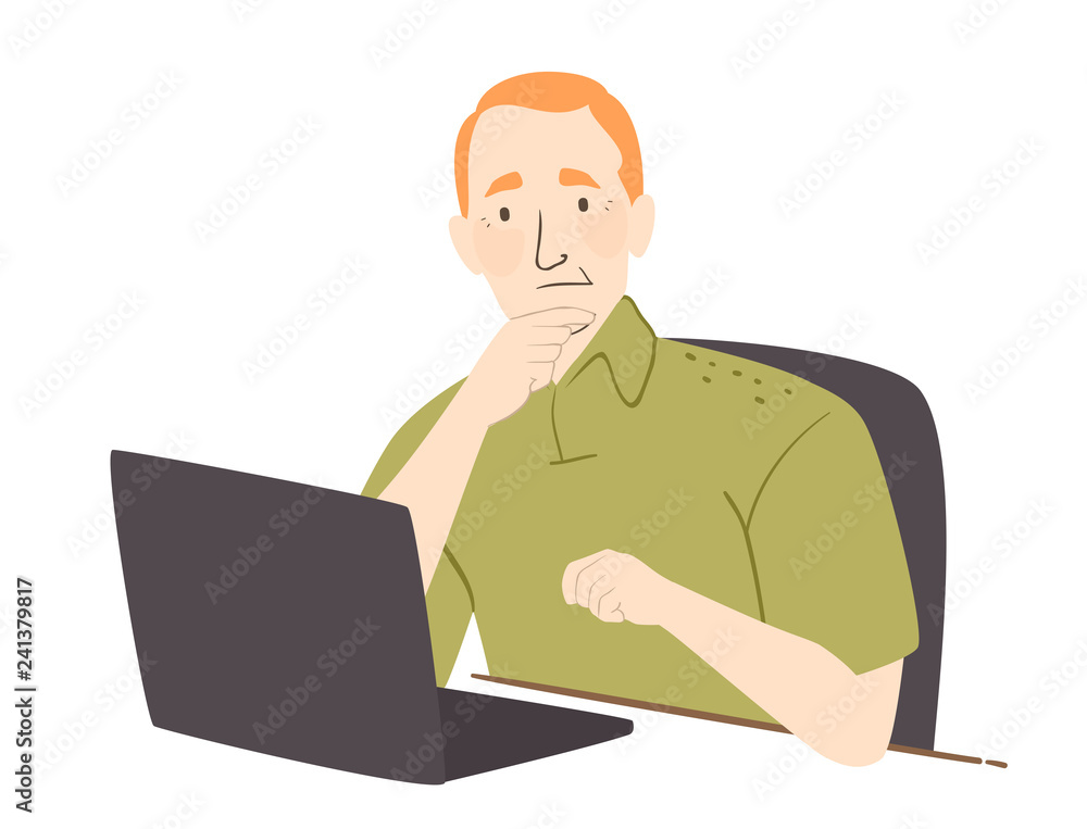 Senior Man Gadget Clueless Illustration Senior Man Gadget Clueless Illustration