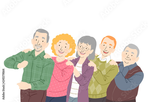 Seniors Conga Dance Illustration
