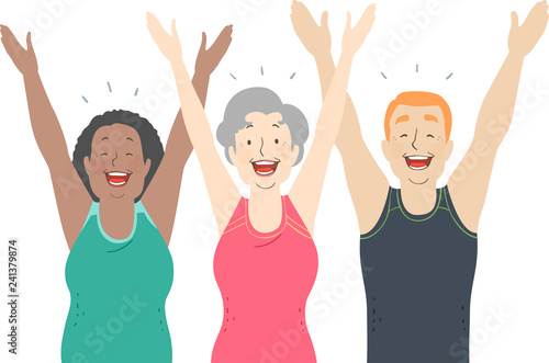 Seniors Laughter Yoga Illustration