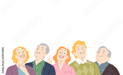 Seniors Look Up Illustration