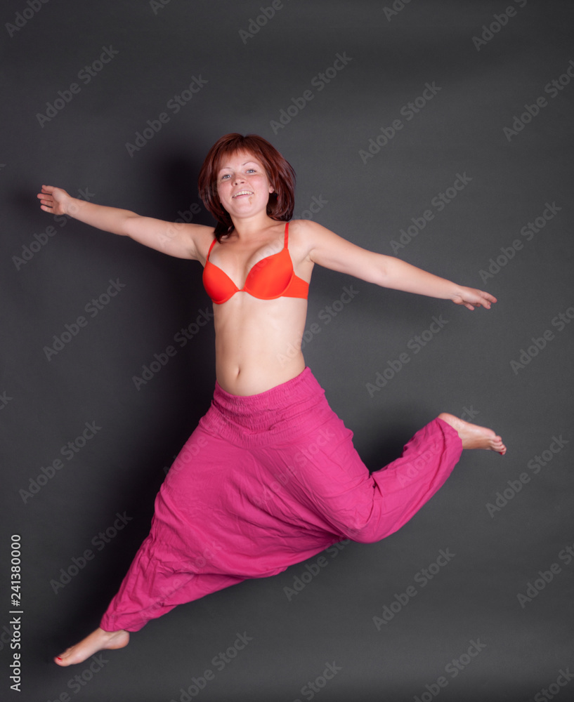 portrait of a jumping girl