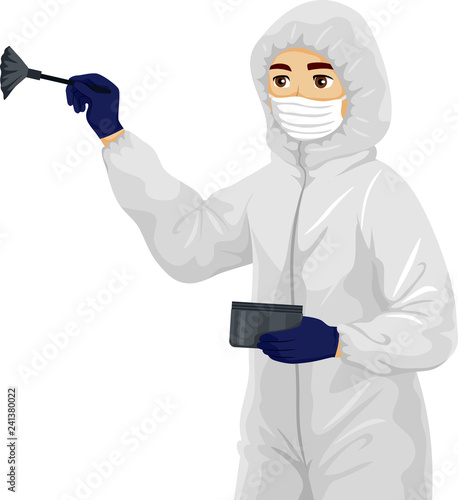 Teen Boy Forensic Dusting Powder Illustration