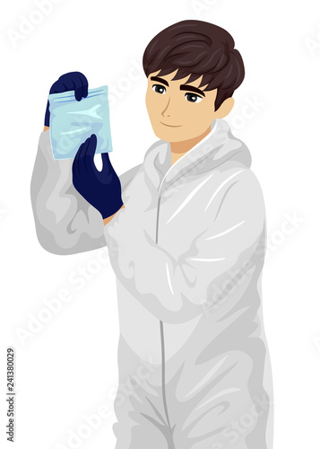Teen Boy Forensic Science Evidence Illustration