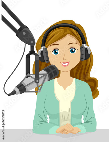 Teen Radio Podcast Illustra...