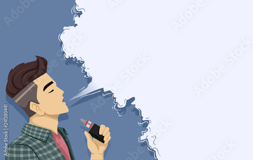 Teen Guy Vape Smoke Backgro...